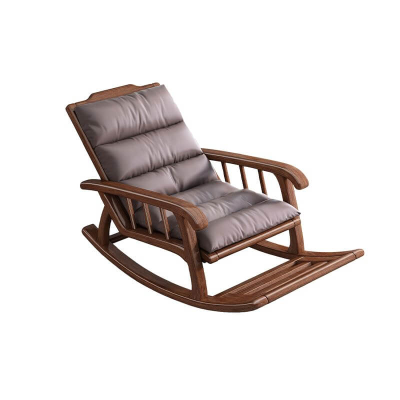 cococo☆ Chalk/Auburn Ergonomic Rocking Reading Chair with Solid Wood