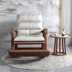 Chalk/Auburn Ergonomic Rocking Reading Chair - White Color