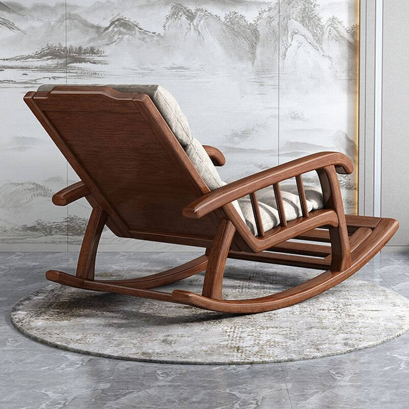 Chalk/Auburn Ergonomic Rocking Reading Chair - Brown Color