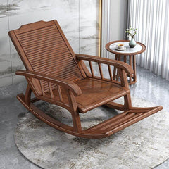 Close-up of Solid Wood Frame of Rocking Reading Chair