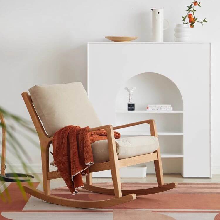 Chalk ergonomic rocking chair in a modern living room