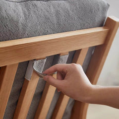 Rocking chair showing natural wood finish