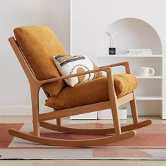 Butter color rocking chair with spindle back