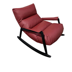 Scarlet Vinyl Leather Rocking Chair against a modern backdrop