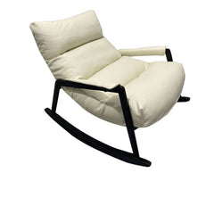 Relax in style with a vinyl leather upholstered rocking chair