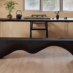 Solid color timber dining bench