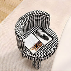 Houndstooth Pattern Vanity Stool