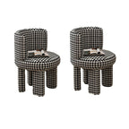 Grey Upholstered Vanity Stool