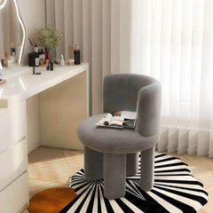 Stylish Modern Vanity Stool in Grey