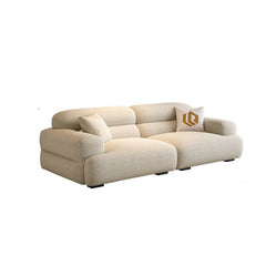 Chic off-white single sofa with biscuit back