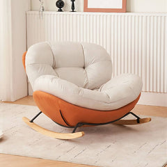 Chic upholstered rocking chair with tufted back