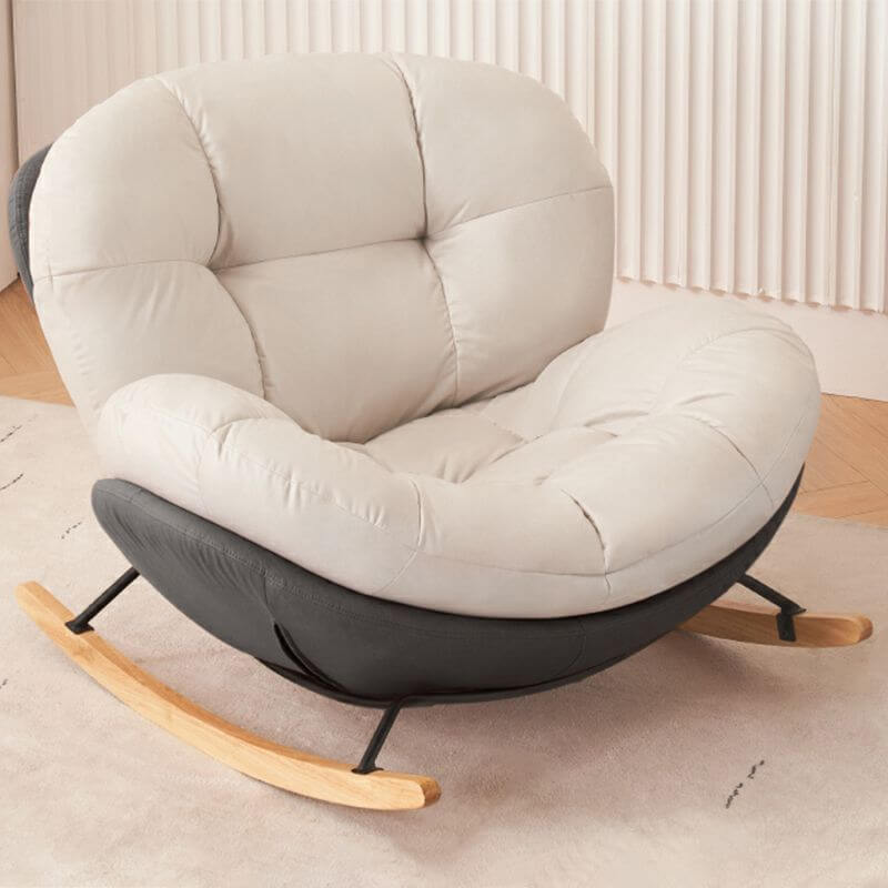 Chic upholstered rocking chair with tufted back