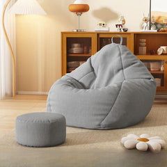 Portable Classic Bean Bag Ottoman Displayed Outdoors