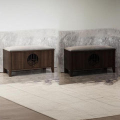 Plush cotton ottoman designed for small spaces