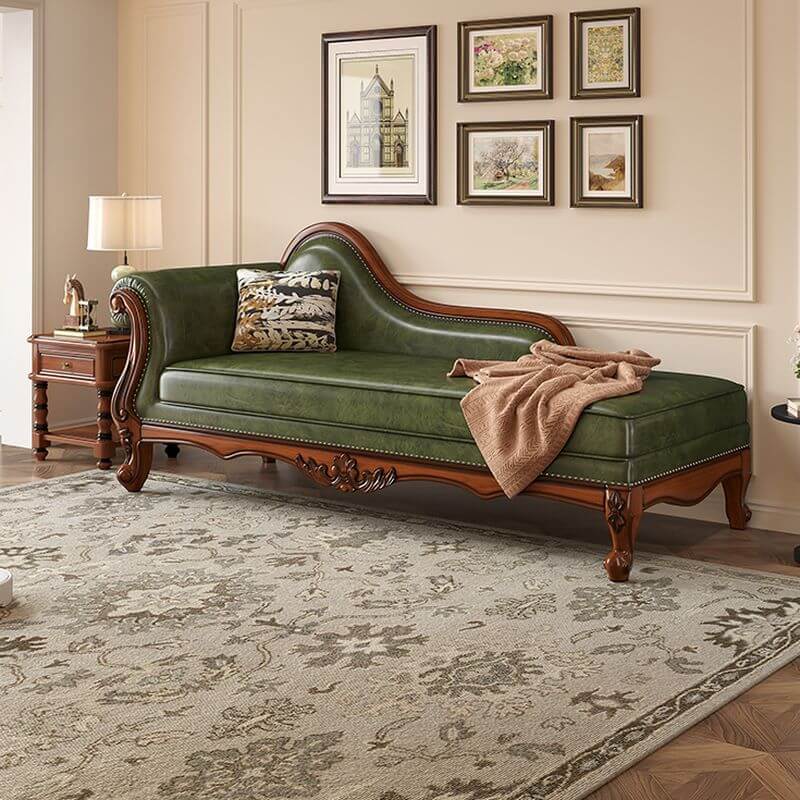 Classic Upholstered Nook Chaise Chair in Gray Main image