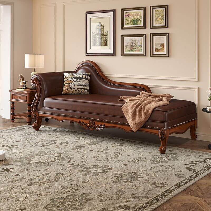 左アーム付きクラシックな装飾されたヌークシェーズチェア、寝室用 サブ画像