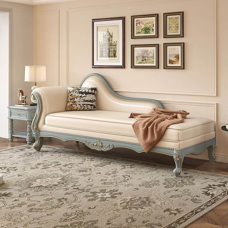 Klassischer gepolsterter Nook-Chaiselongue-Stuhl fürs Schlafzimmer mit linker Armlehne