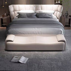 Elegant orange upholstered bedroom bench