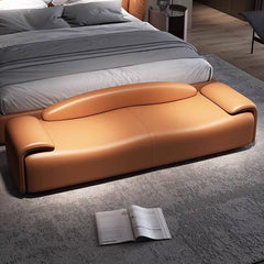 Coffee colored upholstered bench in modern style