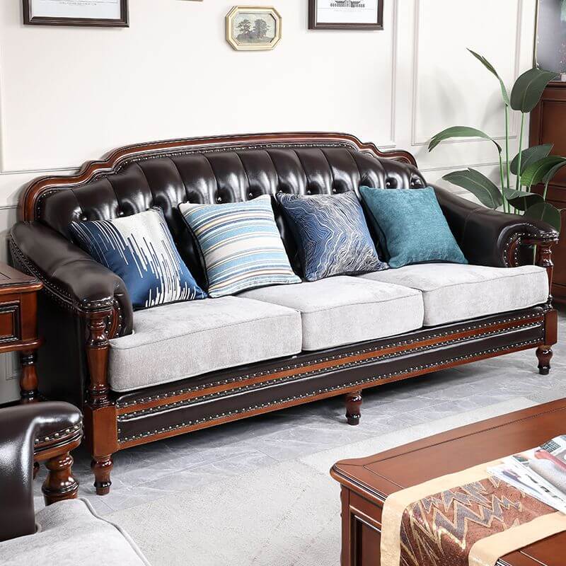 Classicist sofa in midnight black with pillows