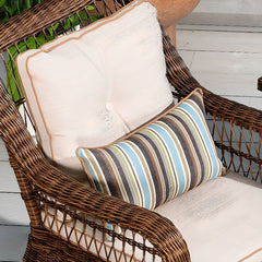 Close-up of wicker detailing on rocking chair