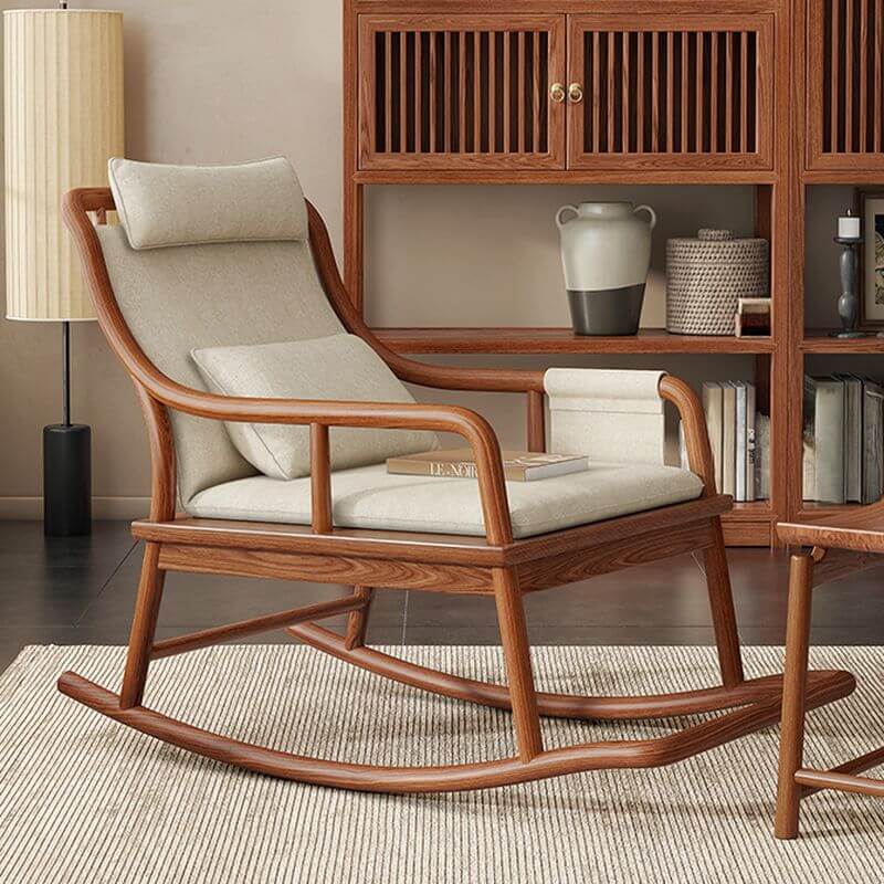 Modern brown rocking chair in a cozy room