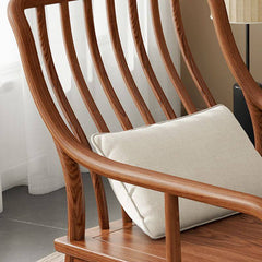 Cocoa wooden rocking chair in a modern living room