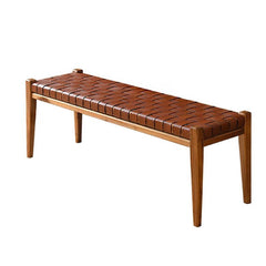 Cocoa Simple Solid Wood Accent Bench in Living Room