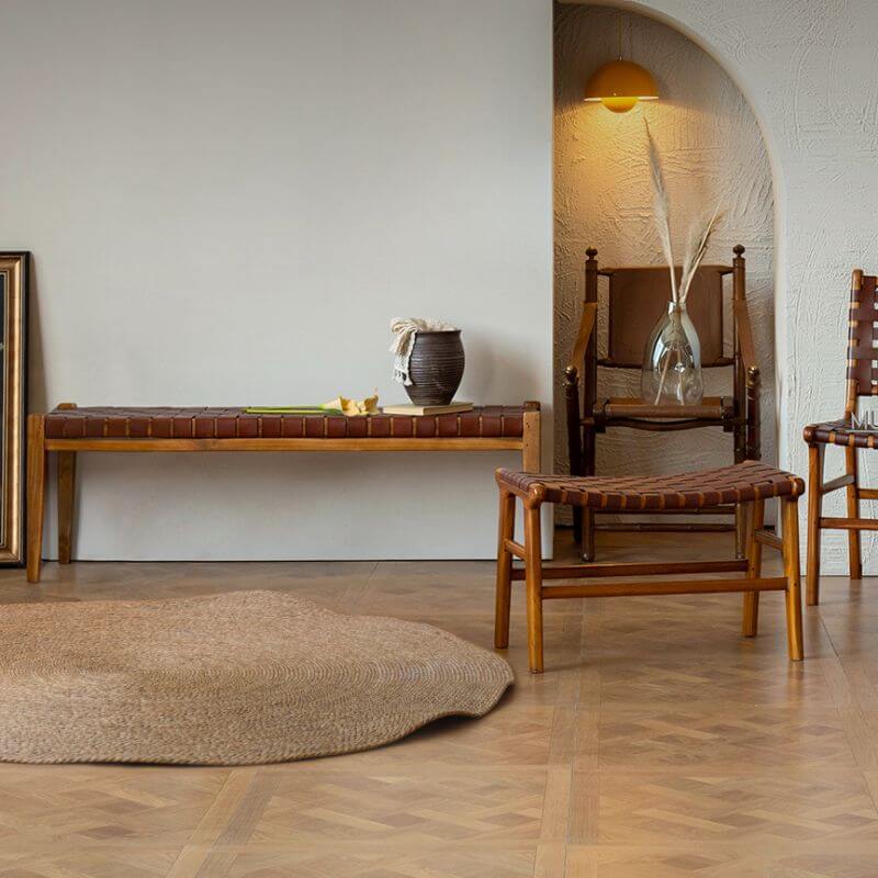 Kakao Einfache Massivholz Einfarbige Akzentbank Zweitbild