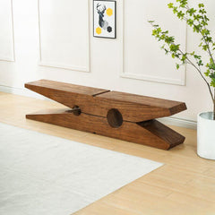 Cocoa Simplistic Solid Wood Bench in home décor