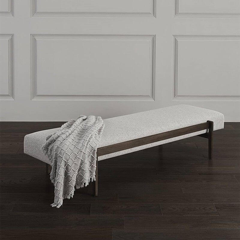 Cocoa Trendy Accent Bench in a modern bedroom