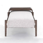 Stylish brown cushioned bench in living room