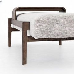 Comfortable cushioned bench in a contemporary setting