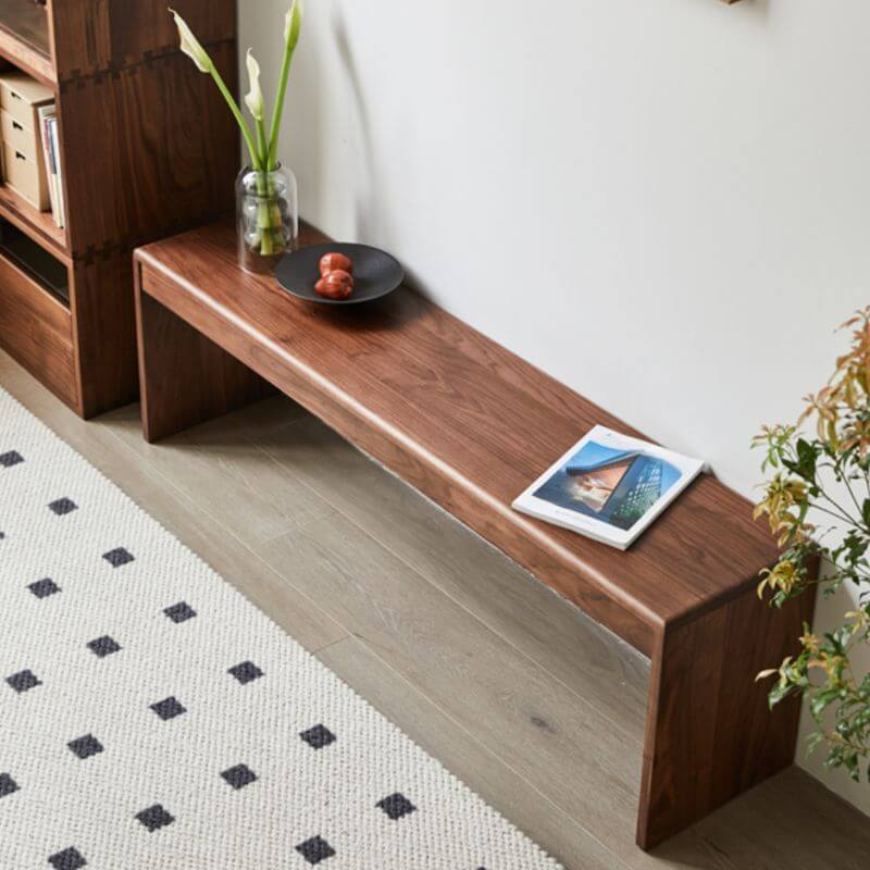 Cocoa dining bench placed at a dining table