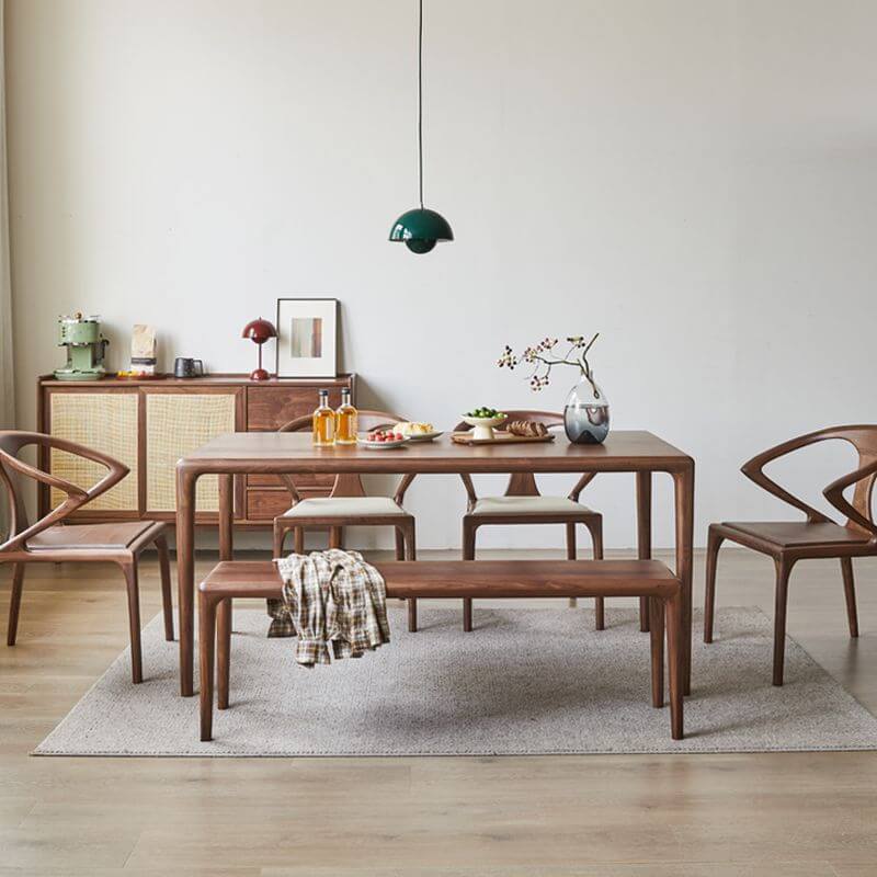 Modern solid wood dining bench