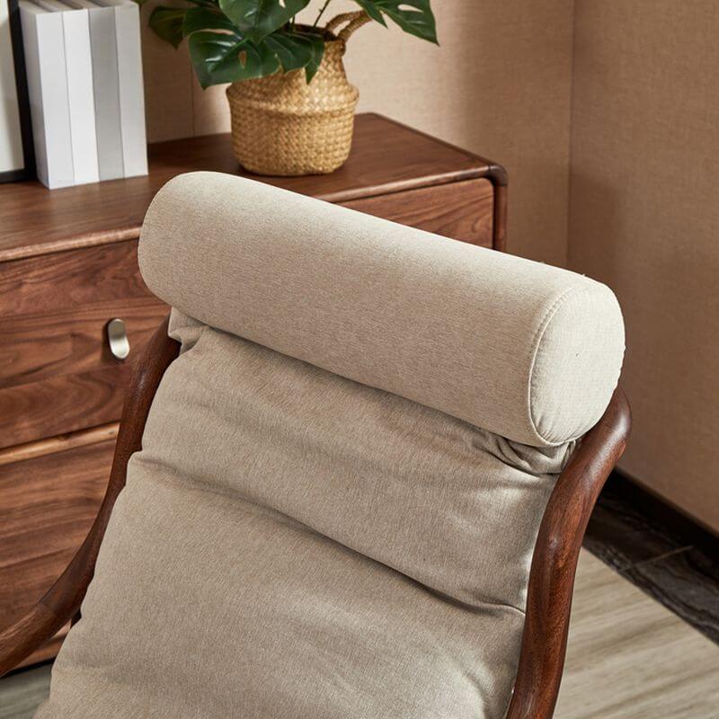 Cocoa Walnut Rocking Armchair mit Rückenlehne, stationäres Design Zweitbild