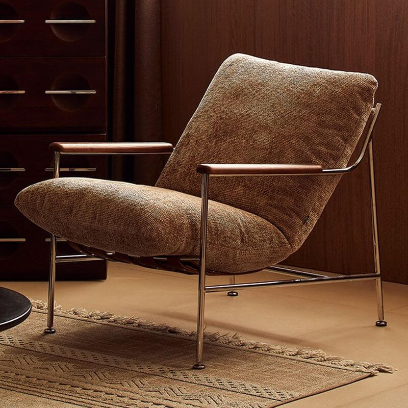 Cocoa olive green butter color reclining arm chair front view Hauptbild