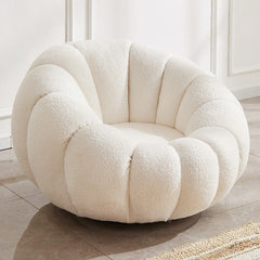 Oversized bean bag chair in white Sherpa