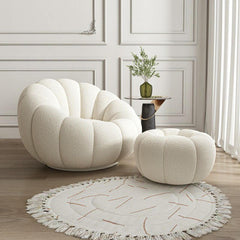 Oversized bean bag chair in white Sherpa