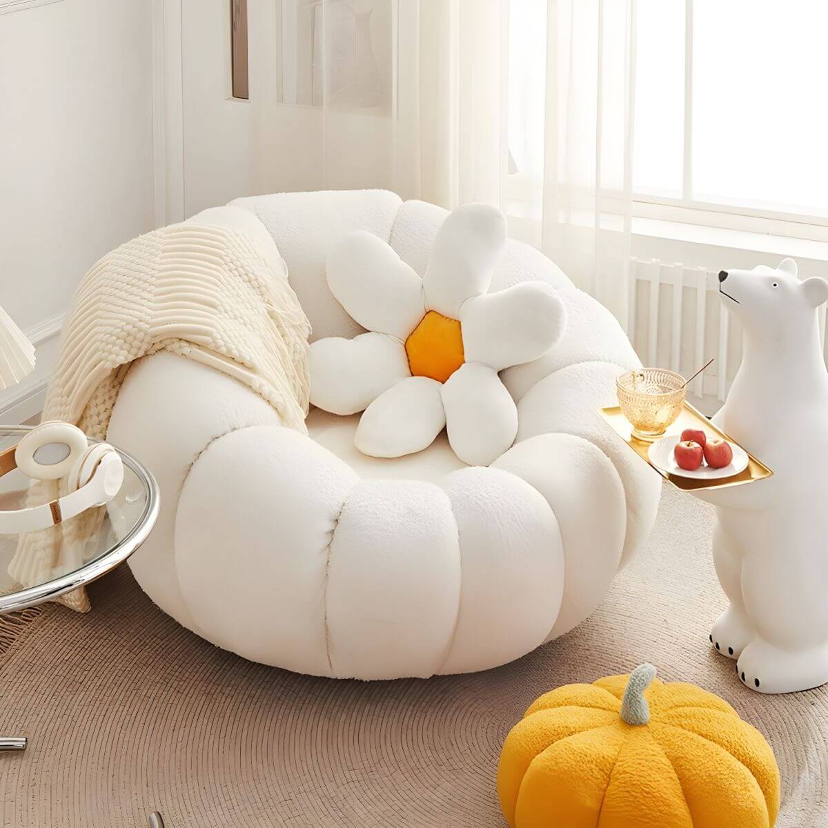 Comfortable and Stylish Oversized Bean Bag Pumpkin Chair for Ultimate Relaxation Secondary image