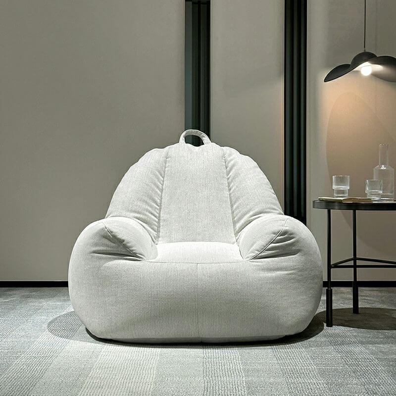 Grey cotton blend bean bag chair