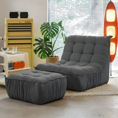 Gray Suede Bean Bag for Adults