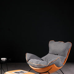 Orange Upholstered Rocking Chair for Indoor Use