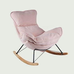 Modern Rocking Chair with Solid Wood Frame in Red