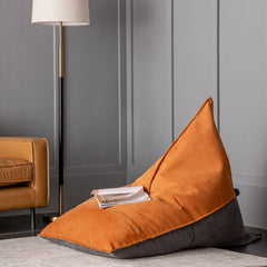 Orange/Gray Faux Leather Bean Bag Chair