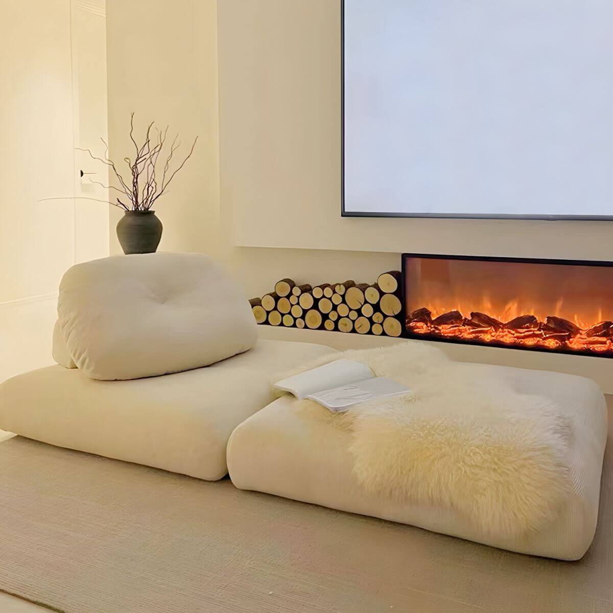 快適なプレフィルドスポンジビーンバッグラウンジャー（取り外し可能なカバー付き、1人用） サブ画像