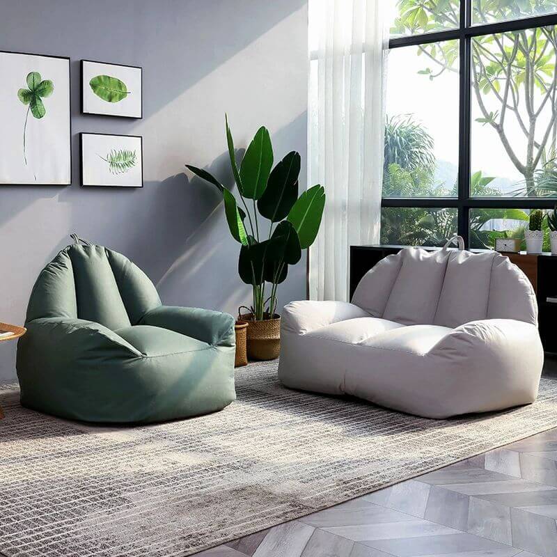 Comfy water-resistant faux leather bean bag chair Image principale du produit