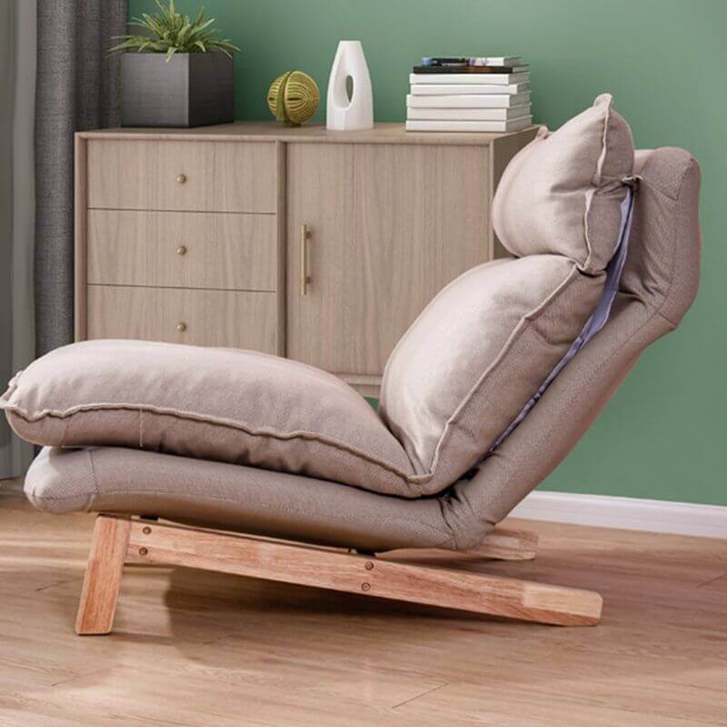 Compact Standard Scandinavian Recliner in Cotton Blend with Lumbar Support