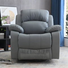 Orange Microfiber Leather Compact Wood Recliner