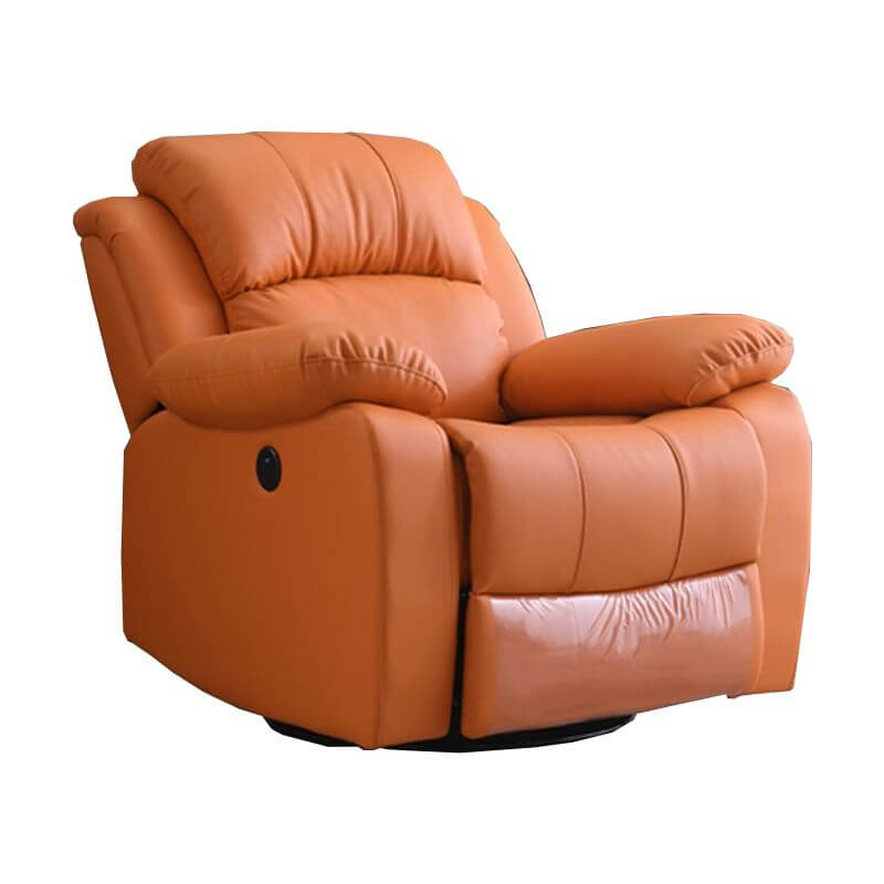 Gray Microfiber Leather Compact Wood Recliner